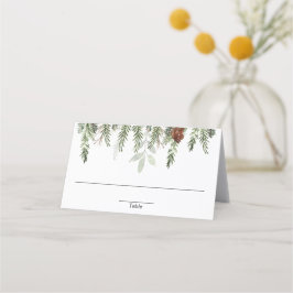 Tarjeta De Asiento Bellotas de árboles de pino rústicos invierno Navi