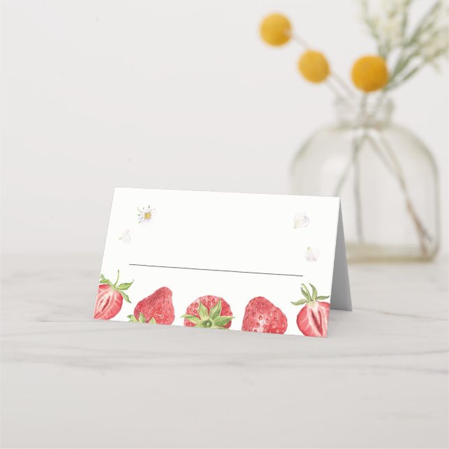 Tarjeta De Asiento Berry Sweet Strawberry Fiesta Table Place Cards (Anverso)
