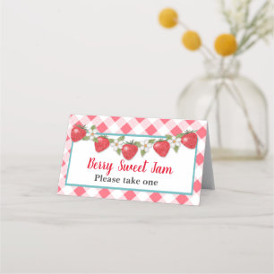 Tarjeta De Asiento Berry Sweet Strawberry Food Tent Card