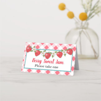 Tarjeta De Asiento Berry Sweet Strawberry Food Tent Card