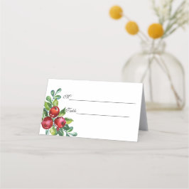 Tarjeta De Asiento Berry Watercolor Stems Boda