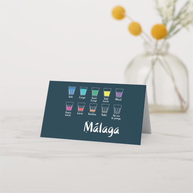 Tarjeta De Asiento Bienvenido a Málaga 1: El Café (Anverso)