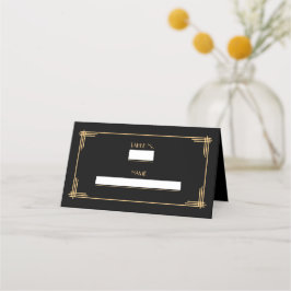 Tarjeta De Asiento Black Art Deco Gran Gatsby Number Place
