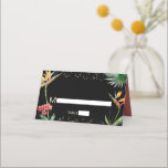 Tarjeta De Asiento Black Gold Bat Mitzvah Tropical Floral Watercolor<br><div class="desc">Ningún fiesta de Bat Mitzvah está completo sin tarjetas de lugar personalizadas. Que tu favorita Bat Mitzvah esté orgullosa, se regocije y celebre su hito en su fiesta perfectamente coordinada. Elegante, impresionante, colorido, con acuarela tropical de flores del paraíso, faux doradas Estrella de David y puntos purpurinas, junto con modernos...</div>