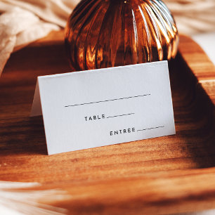 Tarjeta De Asiento Blanco Moderno negrita Boda Entree Choice plegado