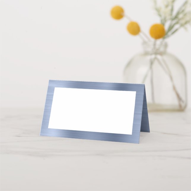 Tarjeta De Asiento Blanco y azul polvoriento metálico (Anverso)