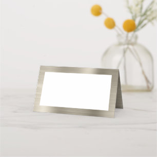 Tarjeta De Asiento Blanco y platino falso foil