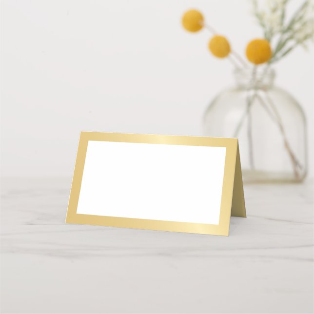 Tarjeta De Asiento Blank Elegant Gold Boda (Anverso)
