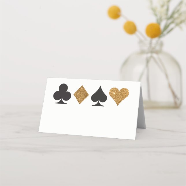Tarjeta De Asiento Blank Las Vegas Gold Faux Purpurina Place Card (Anverso)