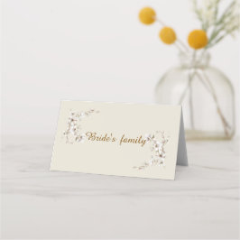 Tarjeta De Asiento Blossom Botánico Blanco Elegante Boda Marfil