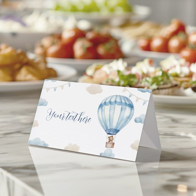 Tarjeta De Asiento Blue Brown Teddy Bear Birday Food Place Card (Subido por el creador)