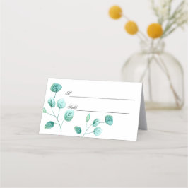Tarjeta De Asiento Blue Garden Watercolor Stems Boda