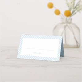 Tarjeta De Asiento Blue gingham lindo simple bebé ducha