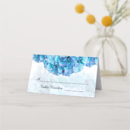 Tarjeta De Asiento Blue Hydrangeas Boda Place Card