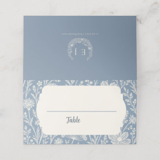 Tarjeta De Asiento Blue Periwinkle Wildflower Wedding Place Card