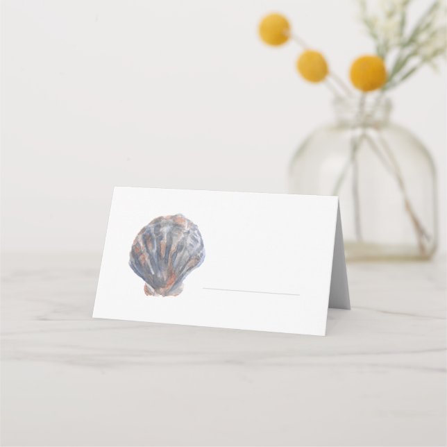 Tarjeta De Asiento Blue toned Shell Place Card (Anverso)