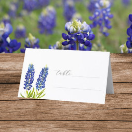 Tarjeta De Asiento Bluebonnets Watercolor Texas Flower Flour Boda