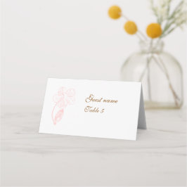 Tarjeta De Asiento Blush Pink Floral Folded Tent Place Card