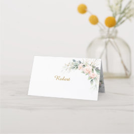 Tarjeta De Asiento BlushFloralBodaLugar simple