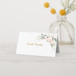 Tarjeta De Asiento BlushFloralWedding-Place Holder Family