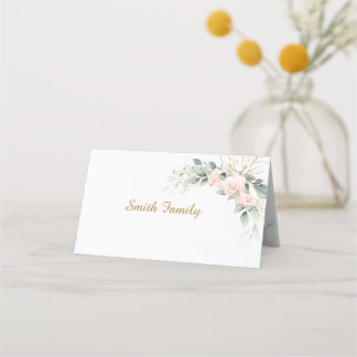 Tarjeta De Asiento BlushFloralWedding-Place Holder Family