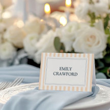 Boda a rayas de melocotón y crema