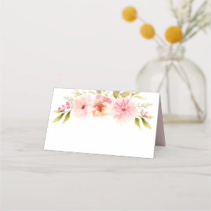 Tarjeta De Asiento Boda Acuarela de Agua de Primavera Rosa Bonita