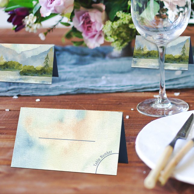 Tarjeta De Asiento Boda acuático de Mountain Lake (Subido por el creador)