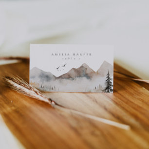Tarjeta De Asiento Boda al aire libre de la montaña acuarela