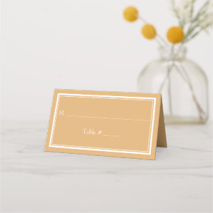 Tarjeta De Asiento Boda Amarilla Minimalista Frontera Moderna