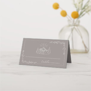 Tarjeta De Asiento Boda Amethyst de las Montañas Rústicas