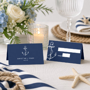 Tarjeta De Asiento Boda Ancla Náutica Marina