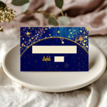 Boda azul celestial de noche estrellada