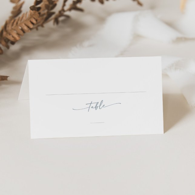Tarjeta De Asiento Boda azul de pizarra de Moda boho doblado (Subido por el creador)