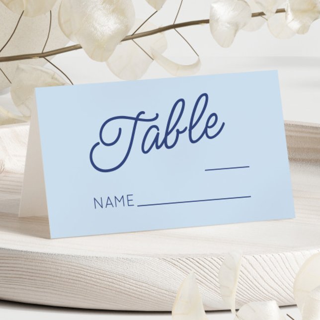 Tarjeta De Asiento Boda Azul Minimalista Moderna Minimalista (Subido por el creador)