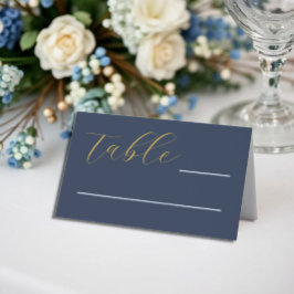 Tarjeta De Asiento Boda azul opulento