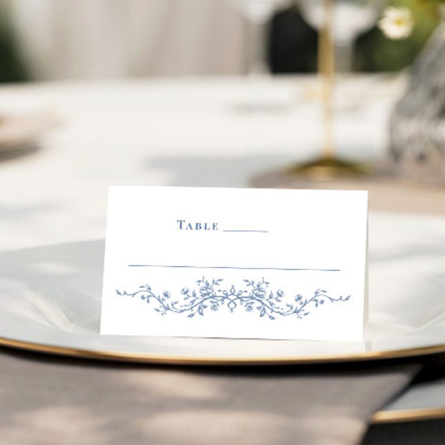 Tarjeta De Asiento Boda azul oxidado y floral de Grace (Subido por el creador)