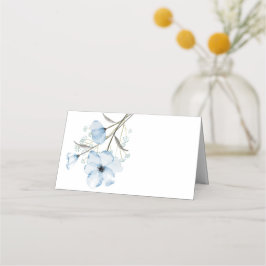 Tarjeta De Asiento Boda Azul Polvoriento Chic Elegante Moderno