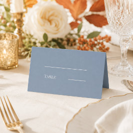 Tarjeta De Asiento Boda azul polvoriento crema moderno simple