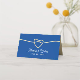 Tarjeta De Asiento Boda azul real