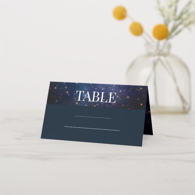 Tarjeta De Asiento Boda bajo la marina Starry Night Sky Stars (Anverso)