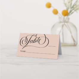 Tarjeta De Asiento Boda Beige de caligrafía moderna