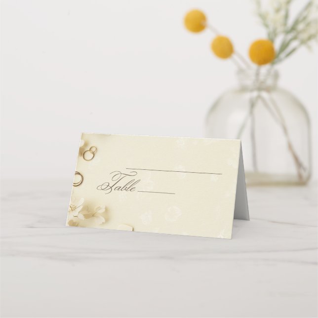 Tarjeta De Asiento Boda beige sencillo y elegante (Anverso)