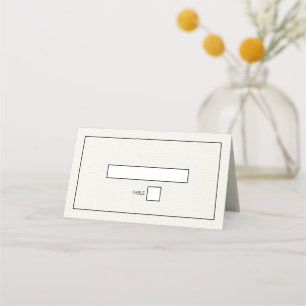 Tarjeta De Asiento Boda blanco y negro minimalista