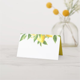 Tarjeta De Asiento Boda Blank Lemon Watercolor
