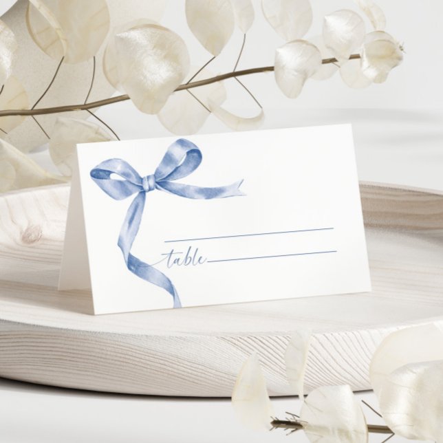 Tarjeta De Asiento Boda Blue Bow (Subido por el creador)