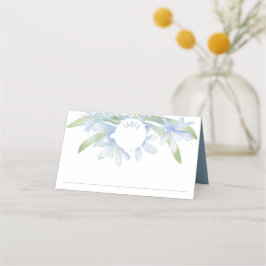 Tarjeta De Asiento Boda Blue Lilies Watercolor