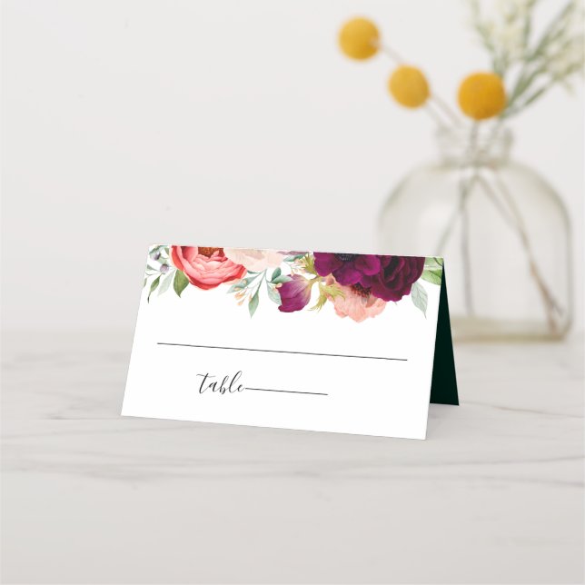 Tarjeta De Asiento Boda bohemio de Blooms (Anverso)