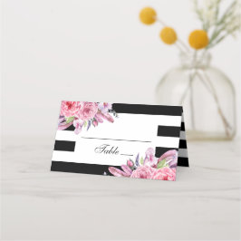 Tarjeta De Asiento Boda boho chic. Flores de jardín. Floral moderno