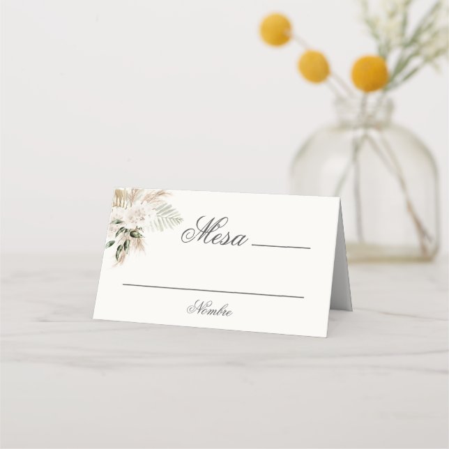 Tarjeta De Asiento Boda Boho de España (Anverso)